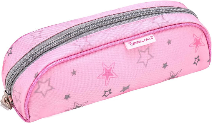 Belmil Schulranzen Set 403-13/AG/S/R 5 - teilig ergonomischer Schulranzen Set mit Regenschutz 1. kla