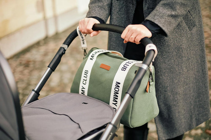 CHILDHOME, Baby Wickeltasche, Mommy Bag, Inklusive Wickelunterlage, Viele Fächer, Kinderwagenbefesti