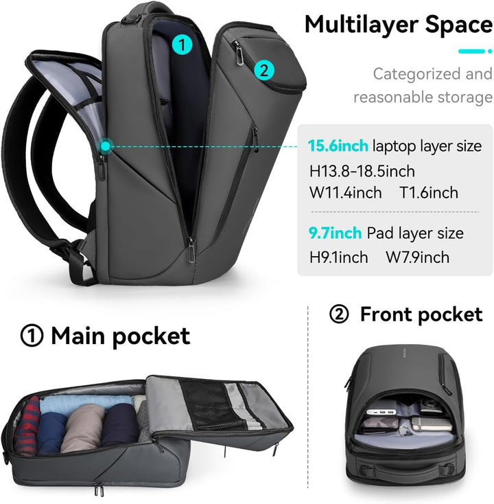 MARK RYDEN Grosse Kapazität Laptop Rucksack mit 17.3 Zoll/15.6 Zoll für Männer Multifunktionsrucksac