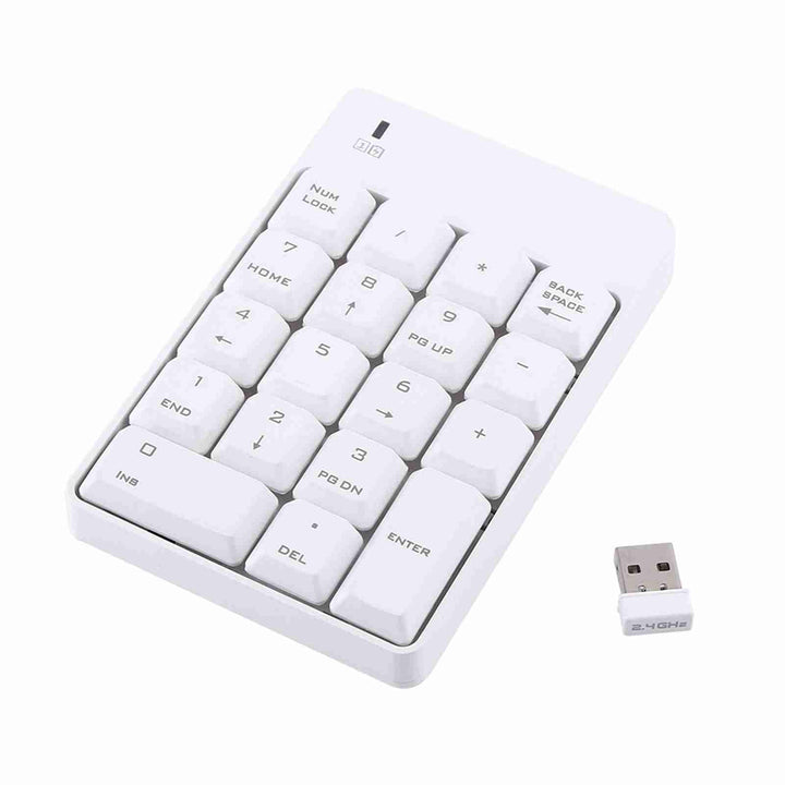 2,4 GHz Kabellose USB-Zifferntastatur 18-Tasten-Numpad Tragbare mit USB-Empfänger für Laptop, Notebo