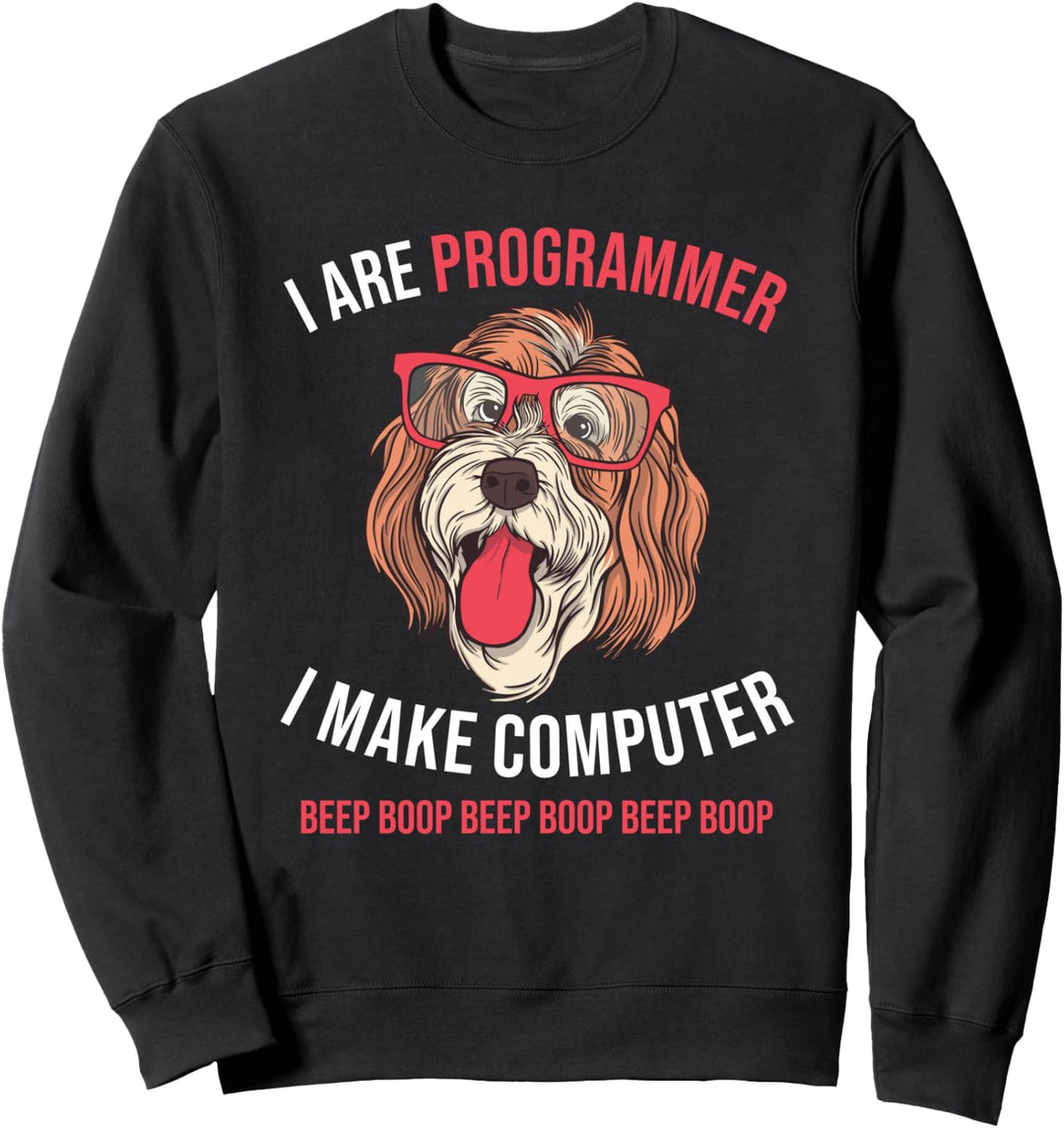 Dog Computer Software Engineer Python Ich bin Programmierer Sweatshirt