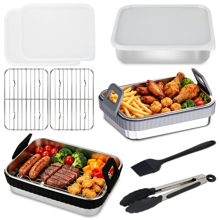 Airfryer Zubehör Set für Ninja AF400EU/AF451EU/AF500EU/DZ400EU, 10-tlg Heissluftfritteuse Zubehör Se