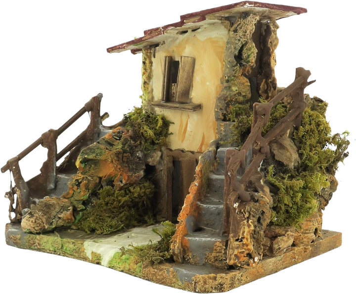 BERTONI Rustikales Haus aus Holz mit Doppeltreppe, Holz, Mehrfarbig, Einheitsgrösse