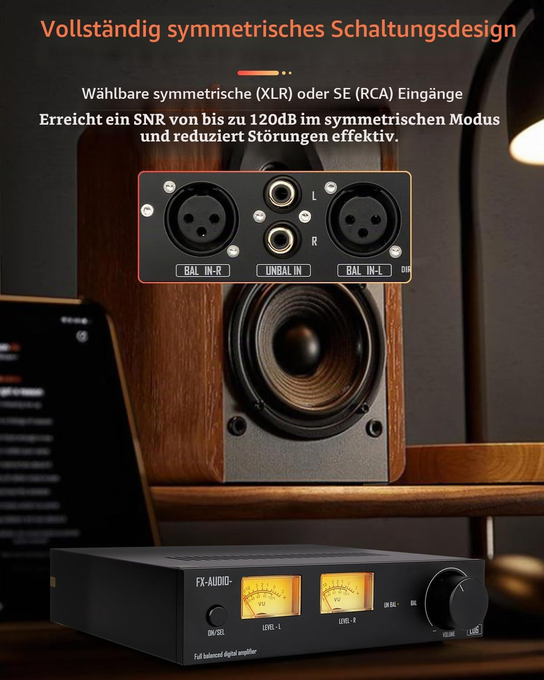 FX-Audio- L06 Vollständig symmetrischer Leistungsverstärker mit VU-Meter – 500 W + 500 W Dual-TPA325