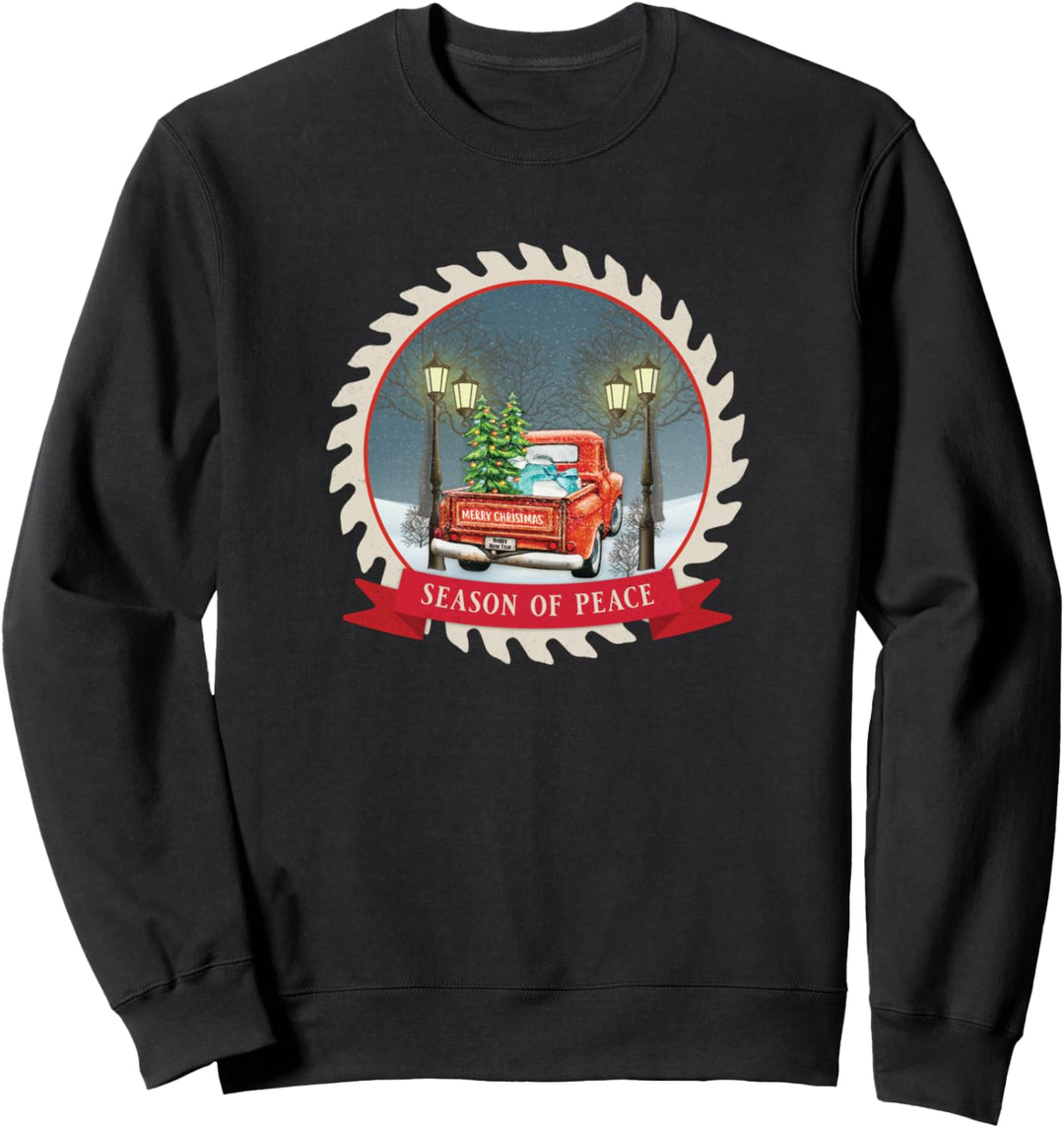 Vintage Old Red Truck Weihnachtsbekleidung Season of Peace Sweatshirt