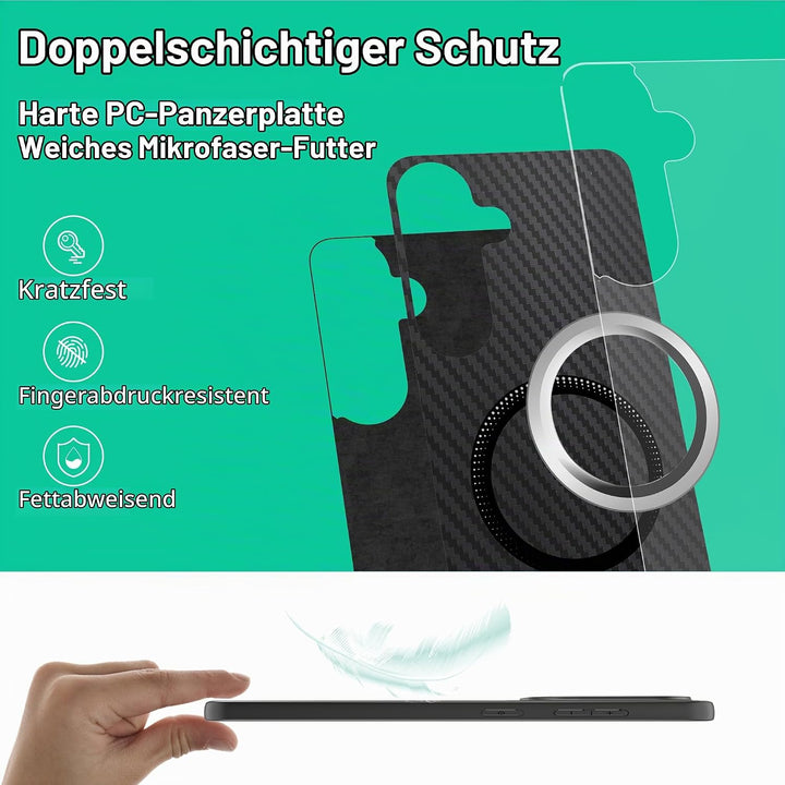 ONES Magnetisch für Samsung Galaxy S25 Ultradünne Hülle, Kompatibel mit MagSafe, Fallschutz in Milit