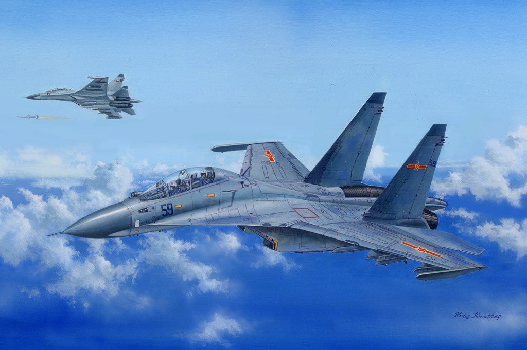 Hobby Boss 81714 Su-27,Su-30, Modellbausatz Su-30MKK Flanker G, Mehrfarbig, 1:48 Scale