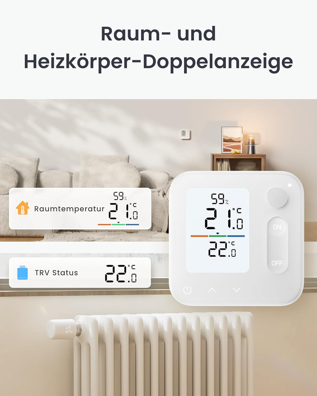 SwitchBot Smart Heizkörperthermostat-Panel Combo – App- und Zeit-Steuerung, Energieseinsparung, einf