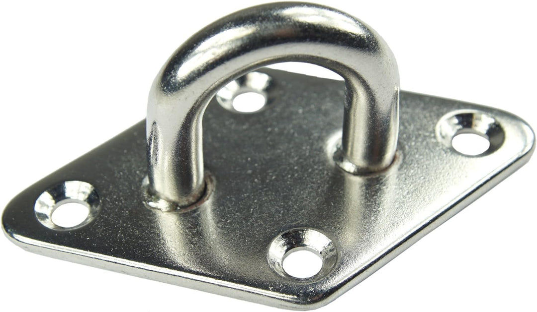KAMERO 10x Edelstahl V4A, Augplatte/Deckauge, Raute, D10, 100x60mm D10 - 10 Stück, D10 - 10 Stück