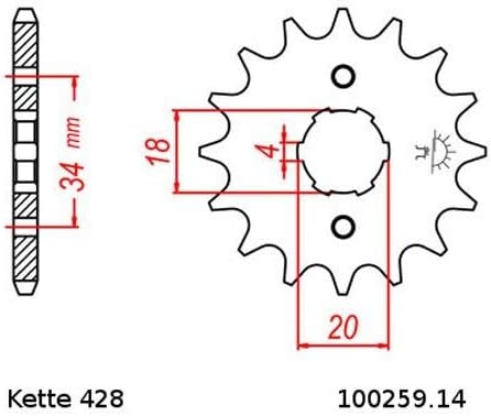 Kettensatz geeignet für Daelim VS 125 97-03 Kette RK 428 H 126 offen 14/42