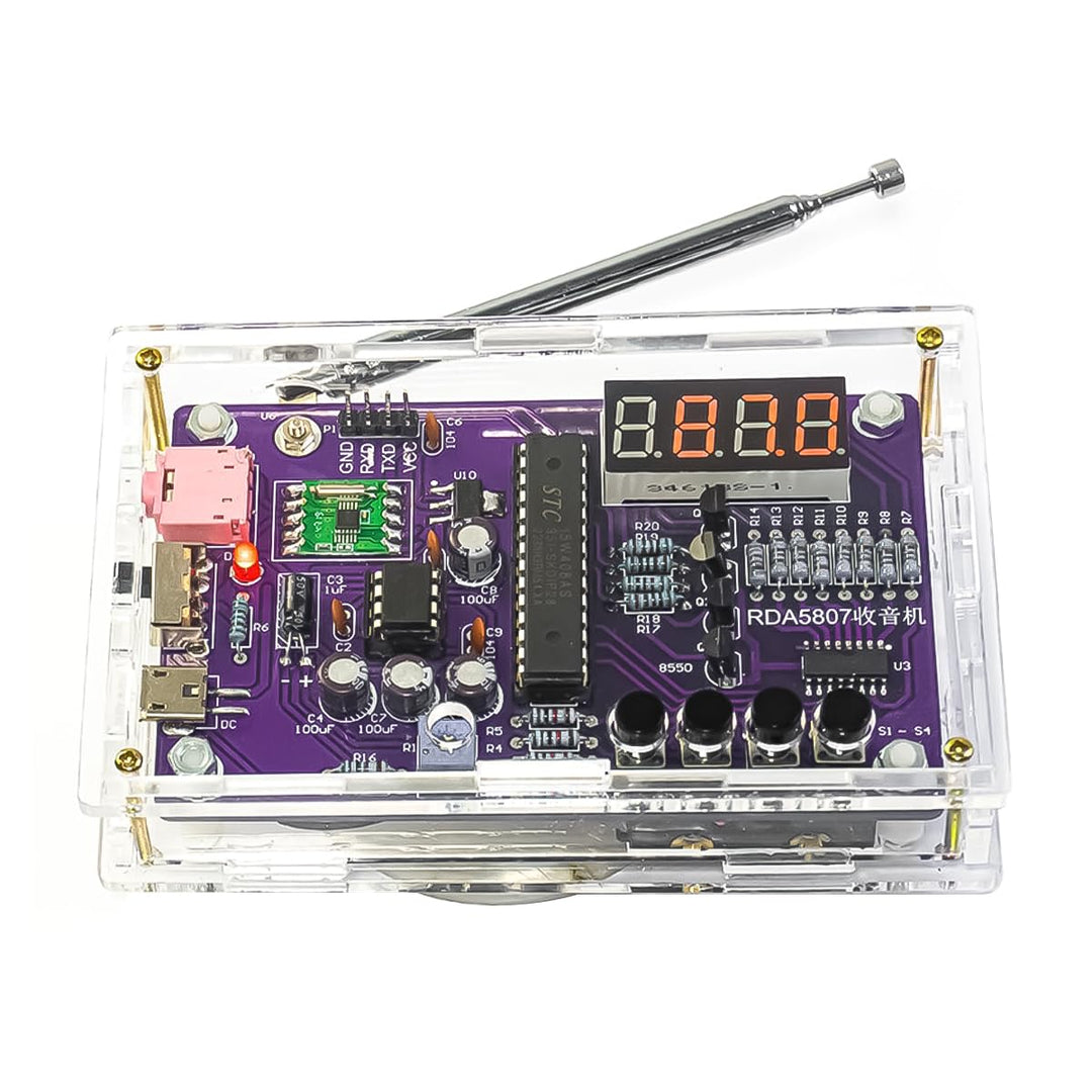 Hsthe Sea Elektronisches FM-Radio FM 87–108 MHz, tragbar, DIY, 2 Power-Modi mit Kopfhöreranschluss,