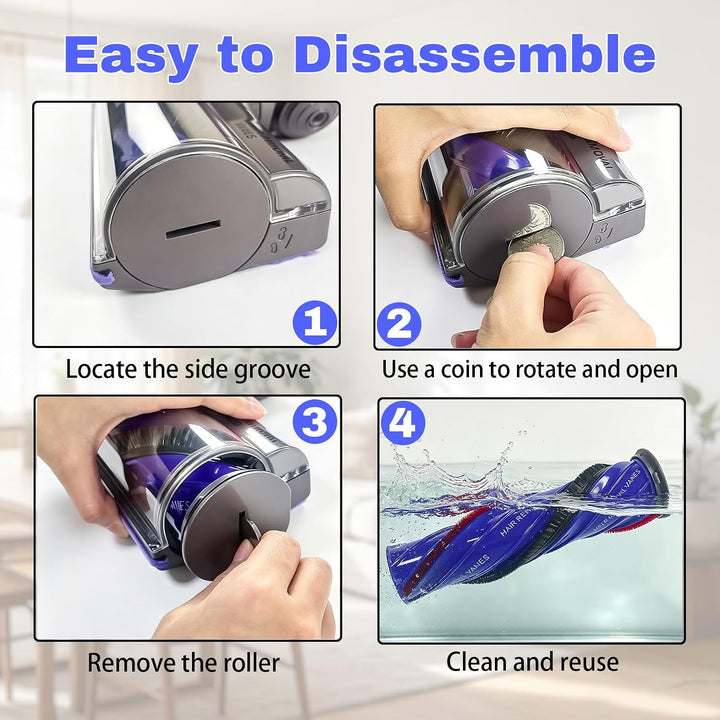 Verbesserter Anti-Tangle-Reinigungskopf Bürstenwalze für Dyson V7 V8 V10 V11 V15 Staubsaugerbürstenk