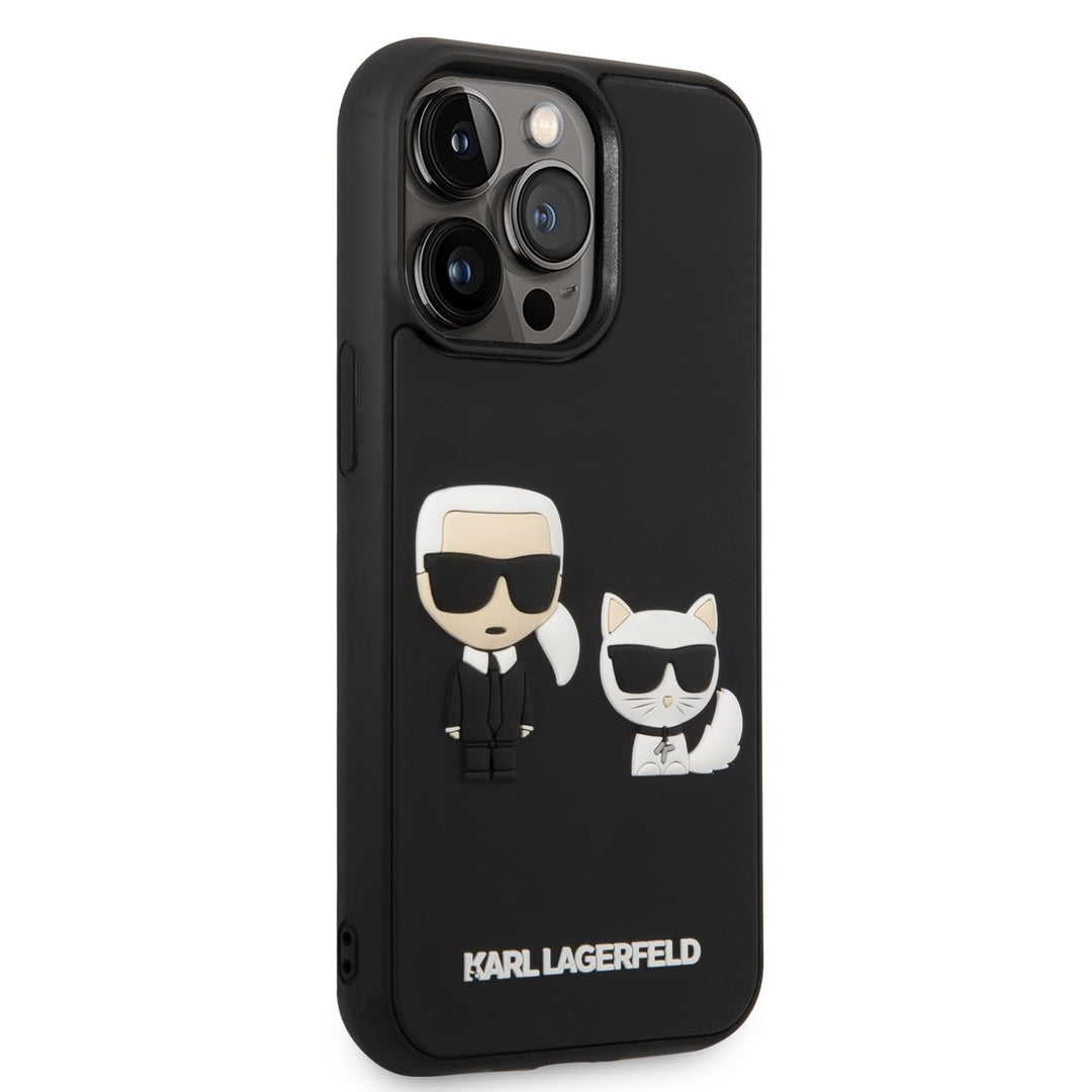 KARL LAGERFELD KLHCP14L3DRKCK hülle für iPhone 14 Pro 6,1" schwarz/Black hardcase Karl&Choupette Iko