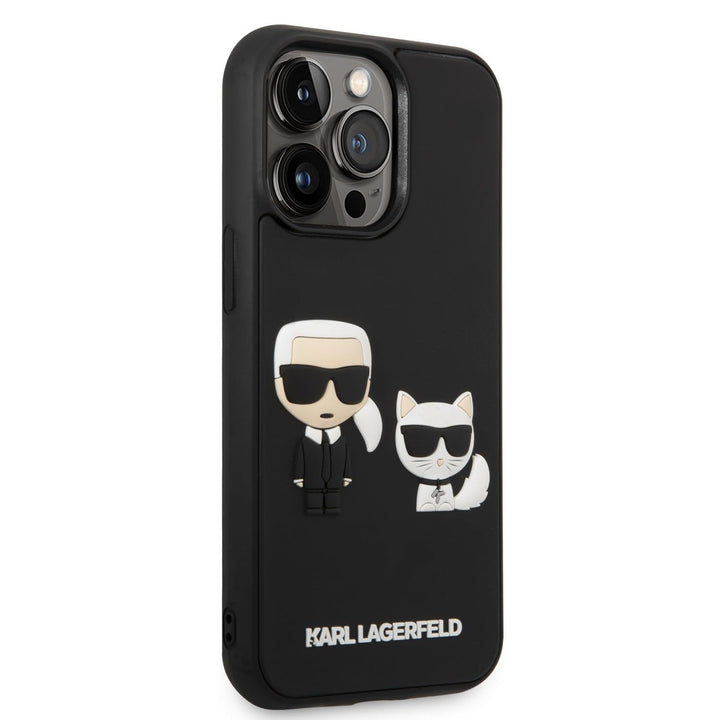 KARL LAGERFELD KLHCP14L3DRKCK hülle für iPhone 14 Pro 6,1" schwarz/Black hardcase Karl&Choupette Iko