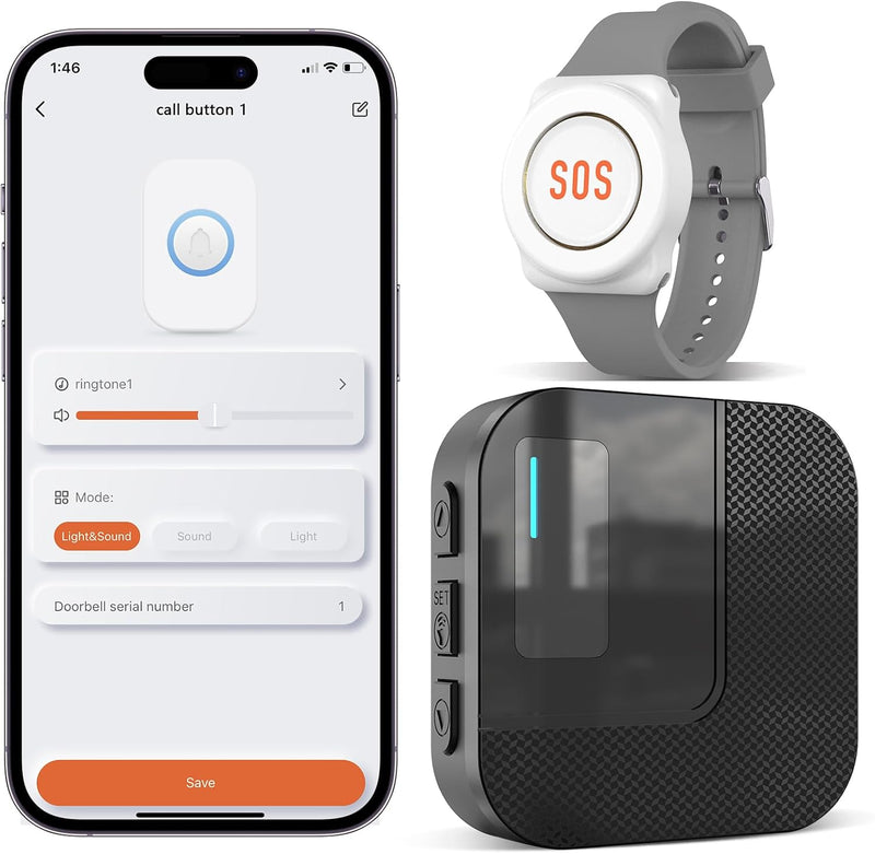 DAYTECH Notrufknopf für Senioren auf Handy, WiFi Tuya Smart Senioren Notfallknopf Alert System, Haus