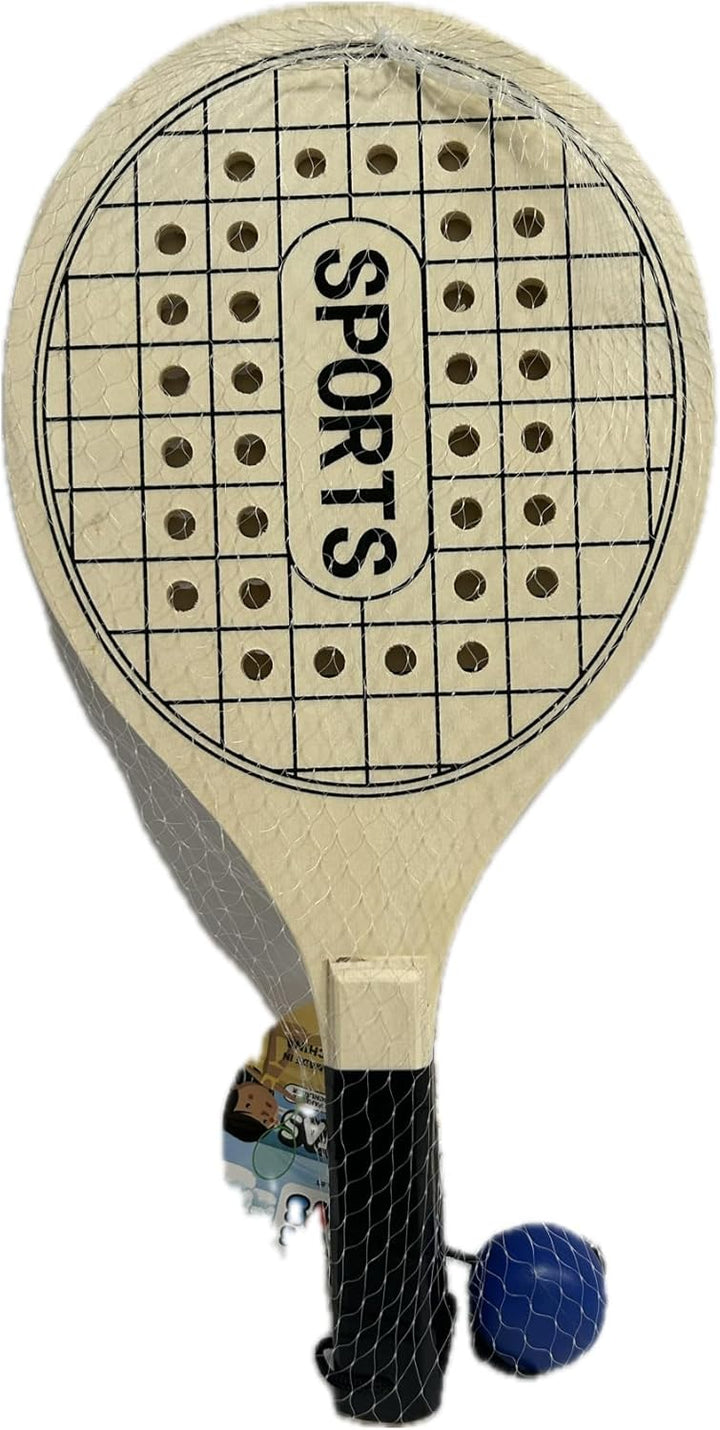 Generisch Strand-Tennisschläger 39 cm Gelochte Holzschläger Beach Tennis Pool Party Schläger mit Bal