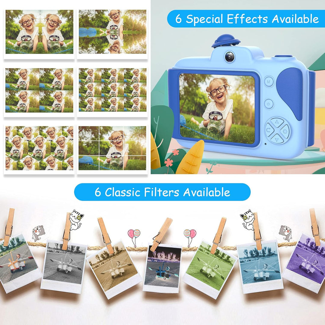 Kinderkamera - Digitalkamera Kinder mit 2,4 Zoll Grossbildschirm 1080P HD 12MP Eingebaute 32GB SD-Ka