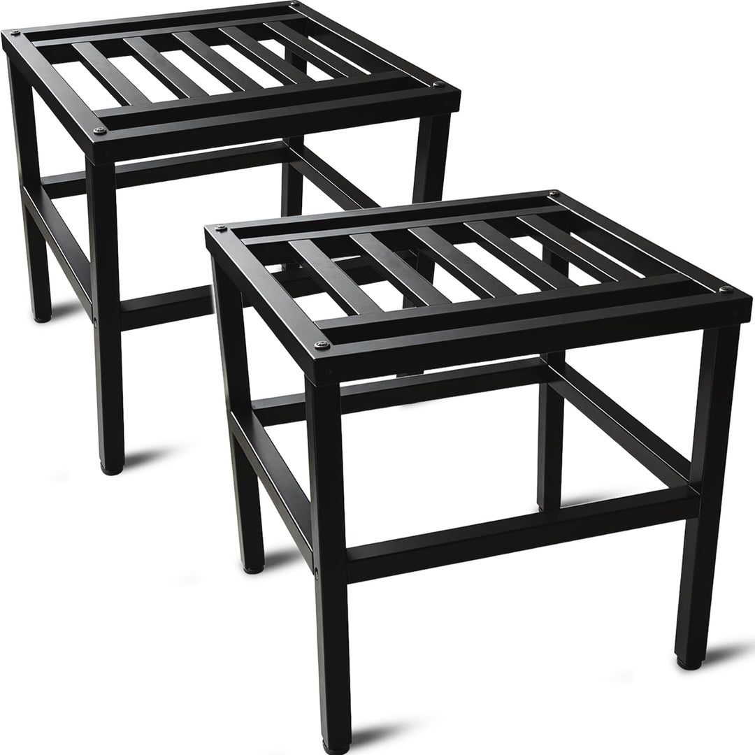Metall Pflanzenständer 2er-Set, 33cm Schwarz Schwerlast Blumenständer Blumenhocker Pflanzenhocker,Ro