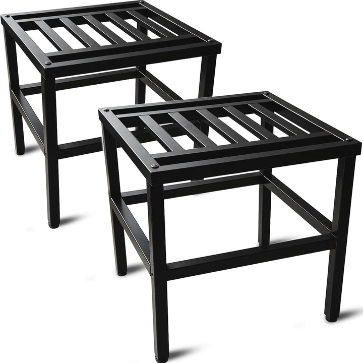 Metall Pflanzenständer 2er-Set, 33cm Schwarz Schwerlast Blumenständer Blumenhocker Pflanzenhocker,Ro