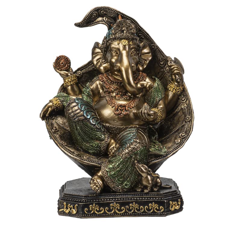 Pacific Giftware Ganesha Figur auf Thron | Buddha Statue Deko Gottheit