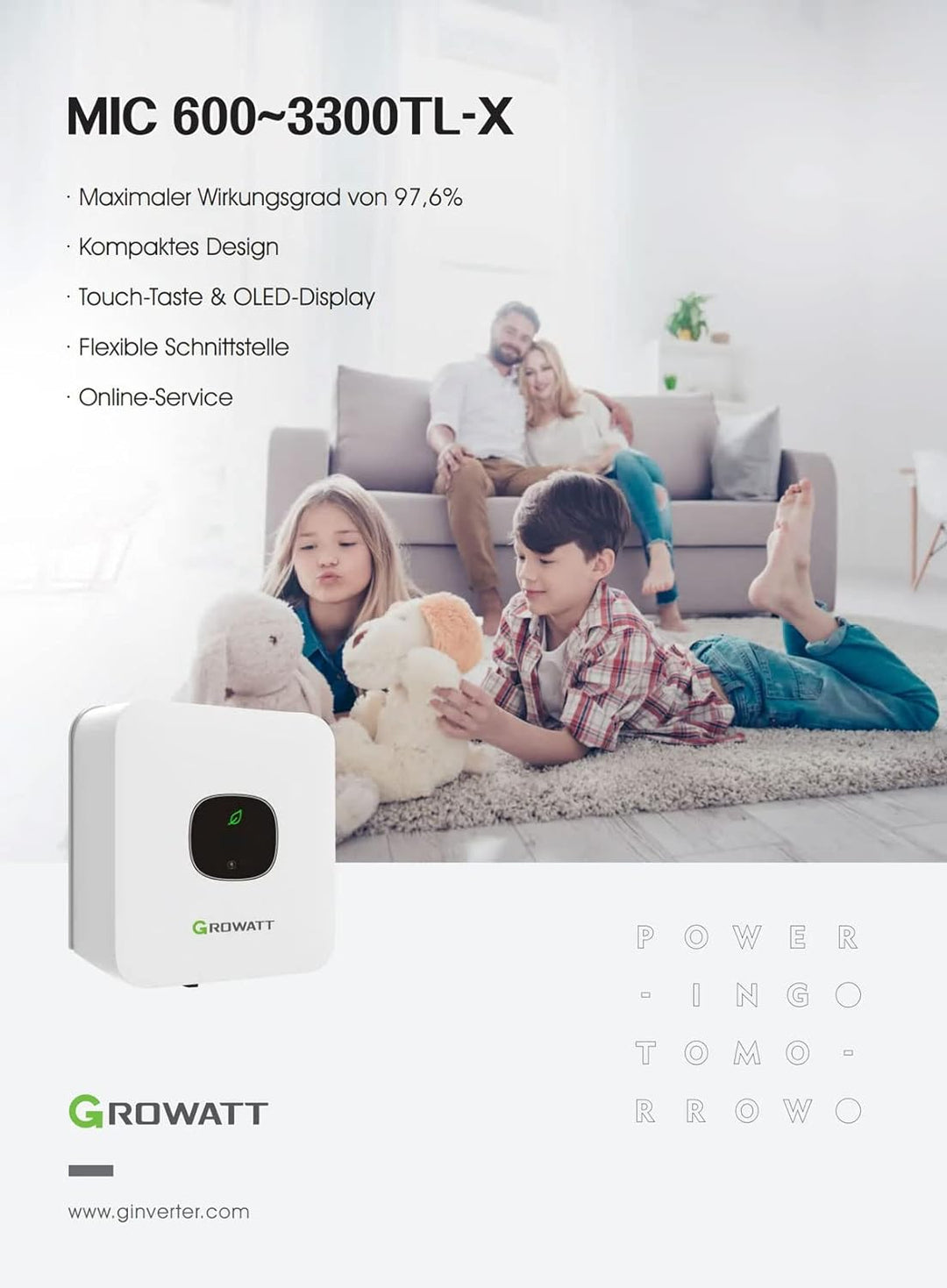 Growatt MIC 1500TL-X Wechselrichter 1500w Inverter VDE Zulassung Photovoltaik MIC-1500TL-X, MIC-1500