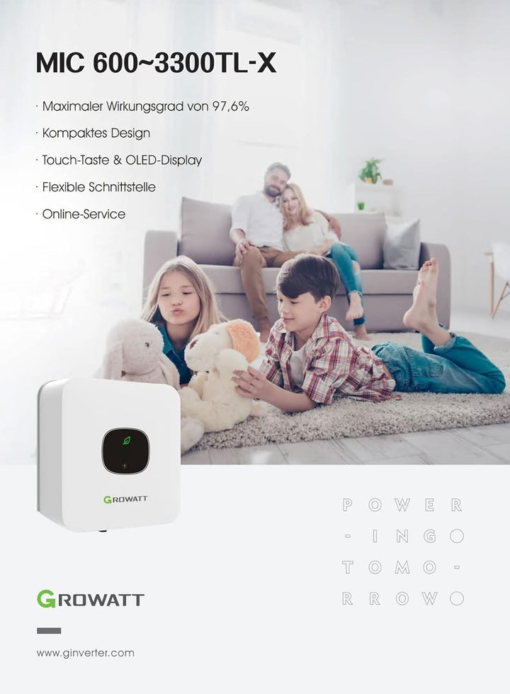 Growatt MIC 1500TL-X Wechselrichter 1500w Inverter VDE Zulassung Photovoltaik MIC-1500TL-X, MIC-1500
