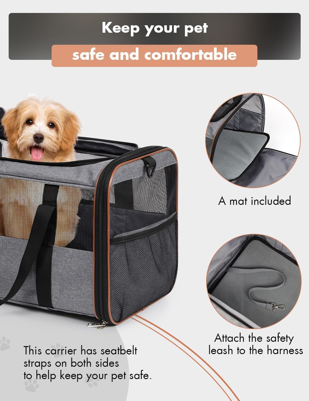 Hunde Transportbox mit Rollen, Katzen Wagen für Transport, transporttasche Hund klein für Auto, Katz