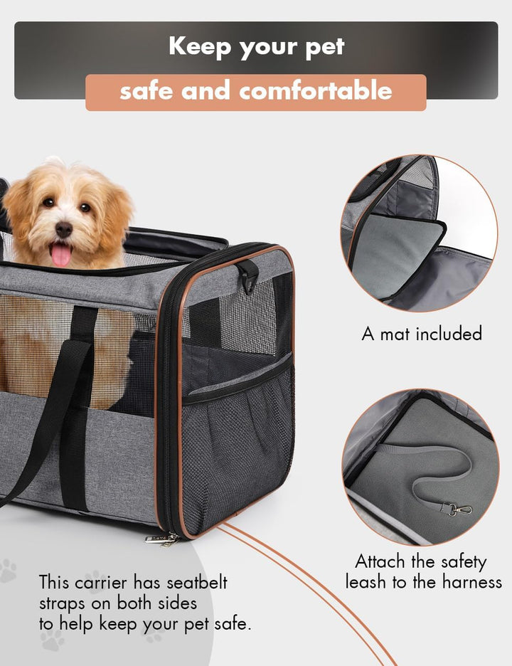 Hunde Transportbox mit Rollen, Katzen Wagen für Transport, transporttasche Hund klein für Auto, Katz
