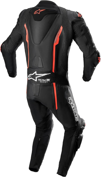 Alpinestars Missile V2 1-Teiler Motorrad Lederkombi Schwarz/Rot 50 50 BLACK RED FLUO, 50 BLACK RED F