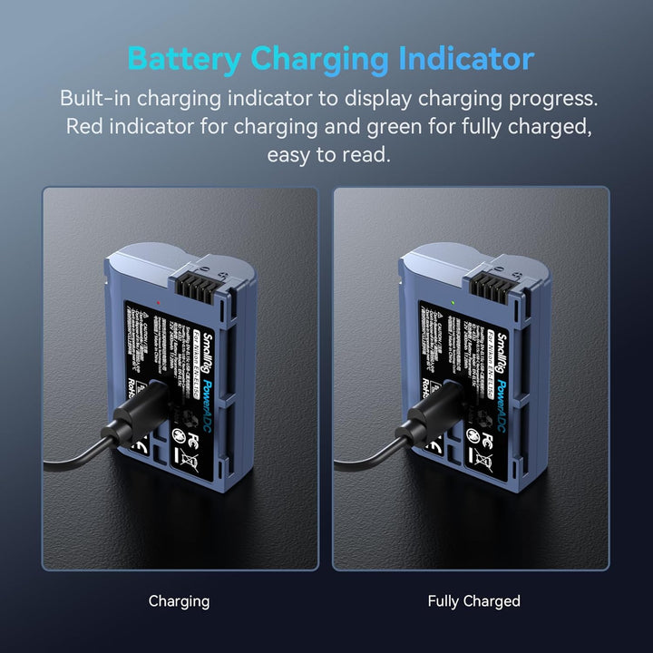 SMALLRIG Battery EN-EL15C 2400mAh Kamera Akku für Nikon Zf / Z8 / Z7 / Z6, wiederaufladbarer USB-C S
