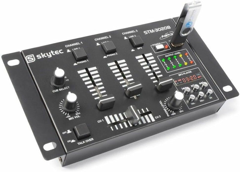 SkyTec STM-3020 4-Kanal-Mischpult mit USB und MP3