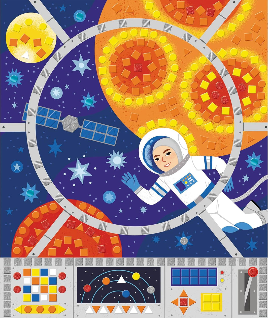 Janod - Mosaik-Set Weltraum - Les Ateliers du Calme - Kreatives Hobby Kinder - Feinmotorik und Konze