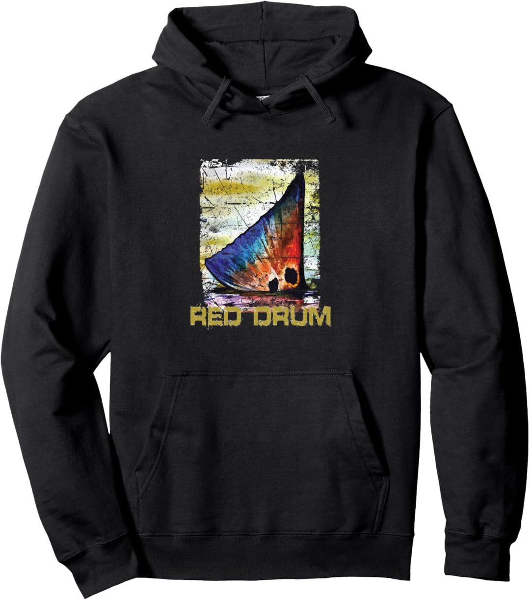 Redfish Red Drum Salty Dad Gift Saltwater Fishing Ocean Fish Pullover Hoodie