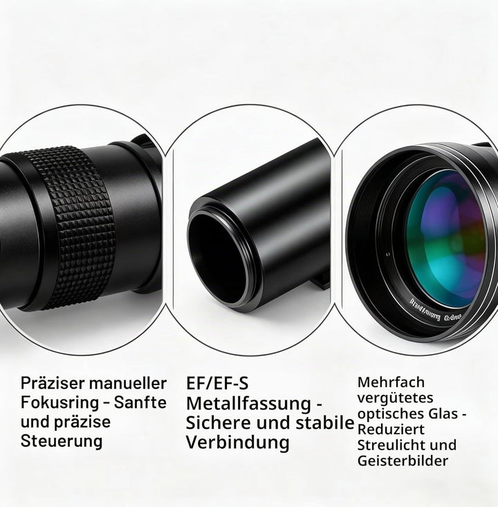 JINTU 420-800mm F8.3 Teleobjektiv EF Objektiv Manueller für Canon EOS Rebel T8i 4000D 2000D T7i T7 T