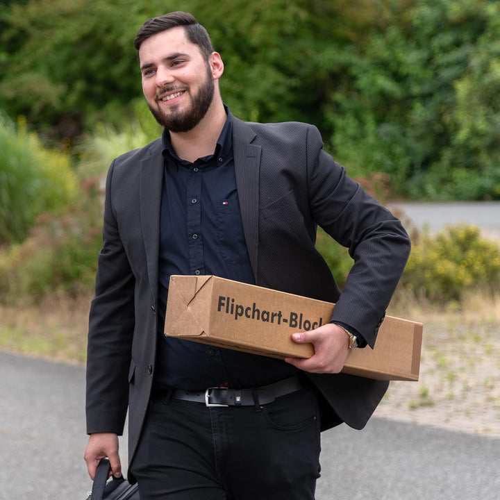 Landré Flipchart Papier, kariert, mit 20 Blatt je Block, 6 fach Lochung, 5 Stück