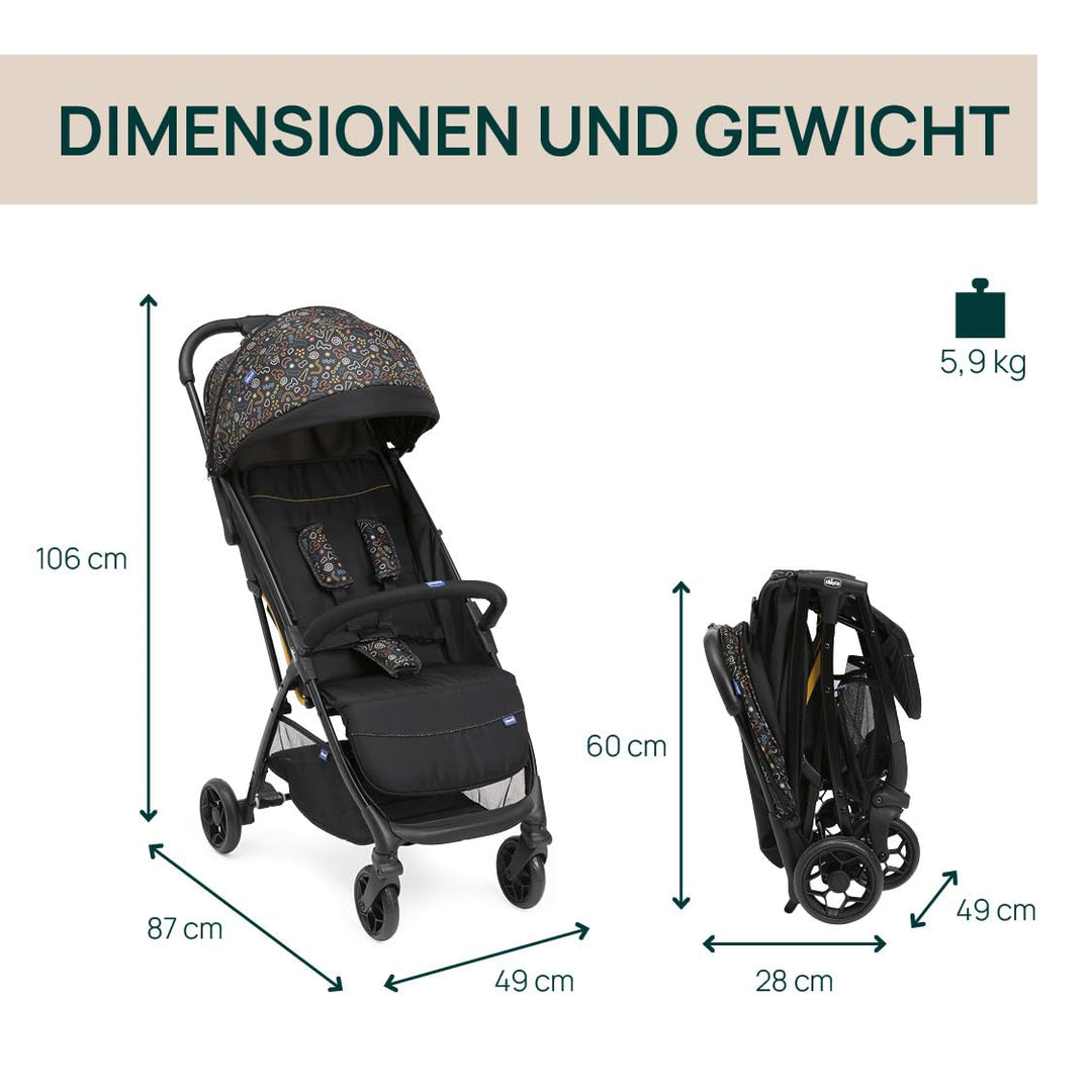 Chicco Glee lighter Kinderwagen, Buggy, praktisch und leicht, automatischer Schliessmechanismus, bre