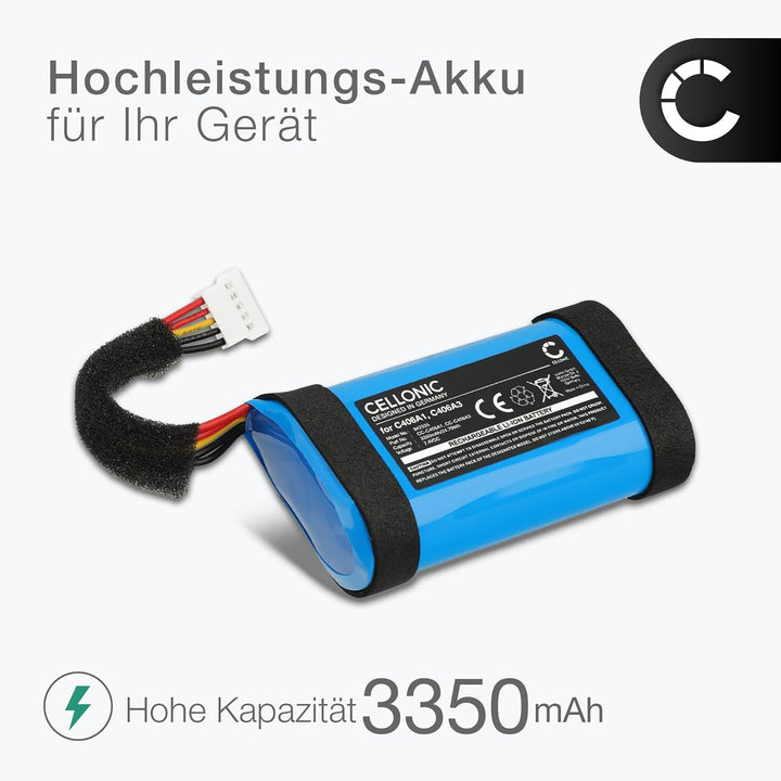 CELLONIC, Lautsprecherakku kompatibel mit Marshall Stockwell II (3350mAh, 7.4V) Ersatzakku C406A3