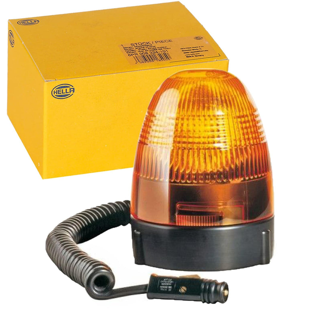 HELLA - Halogen-Rundumkennleuchte - KL Rotafix - 12V - gelb - Magnetbefestigung - Kabel: 2500mm - St