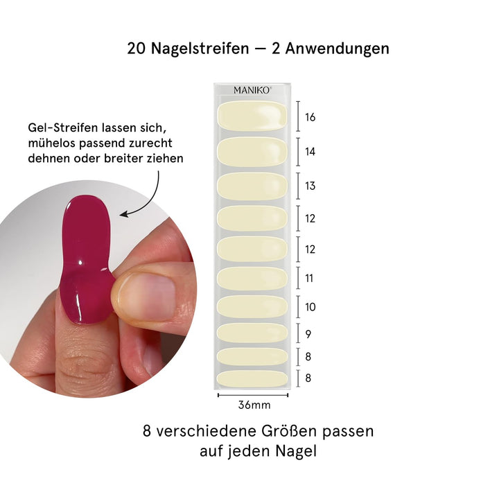 Maniko® UV Gel Strips - Selbstklebende Nagelfolie für bis zu 2 Anwendungen - Vegan & langanhaltend -