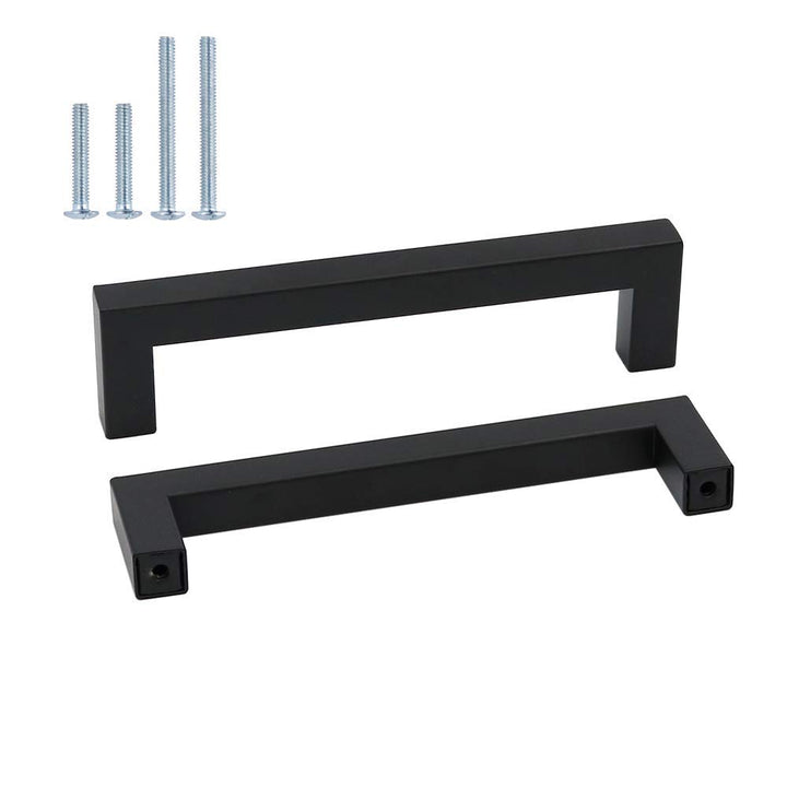 goldenwarm 25 Stück Möbelgriff Edelstahl Stangengriff Griffe Schwarz 128mm Bohrlochabstand Küchengri