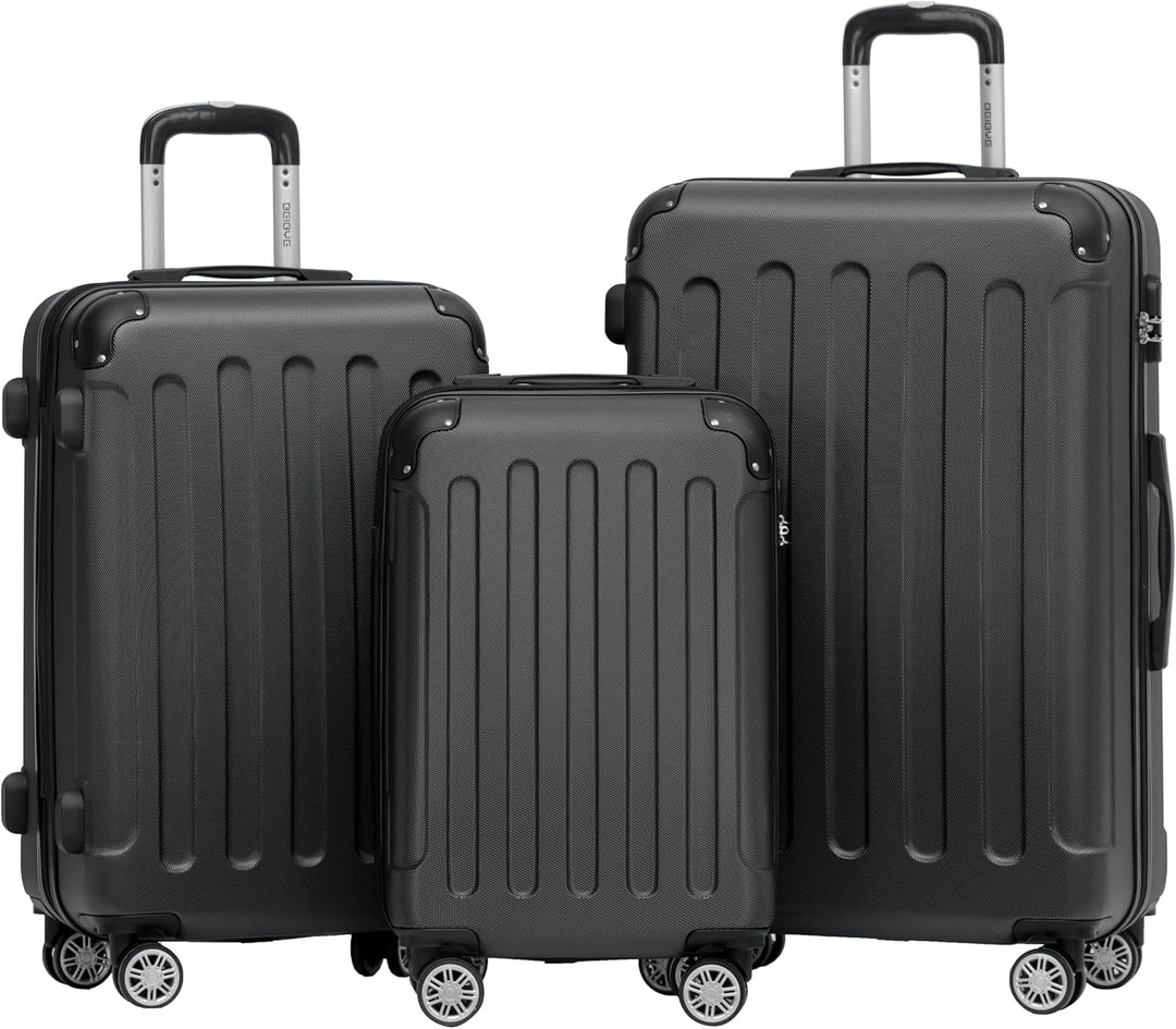 BEIBYE- Hartschalenkoffer Koffer Trolley Rollkoffer Reisekoffer Zahlenschloss 4 Zwilings-Rollen (Bla
