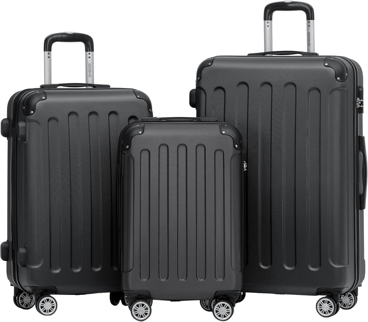 BEIBYE- Hartschalenkoffer Koffer Trolley Rollkoffer Reisekoffer Zahlenschloss 4 Zwilings-Rollen (Bla