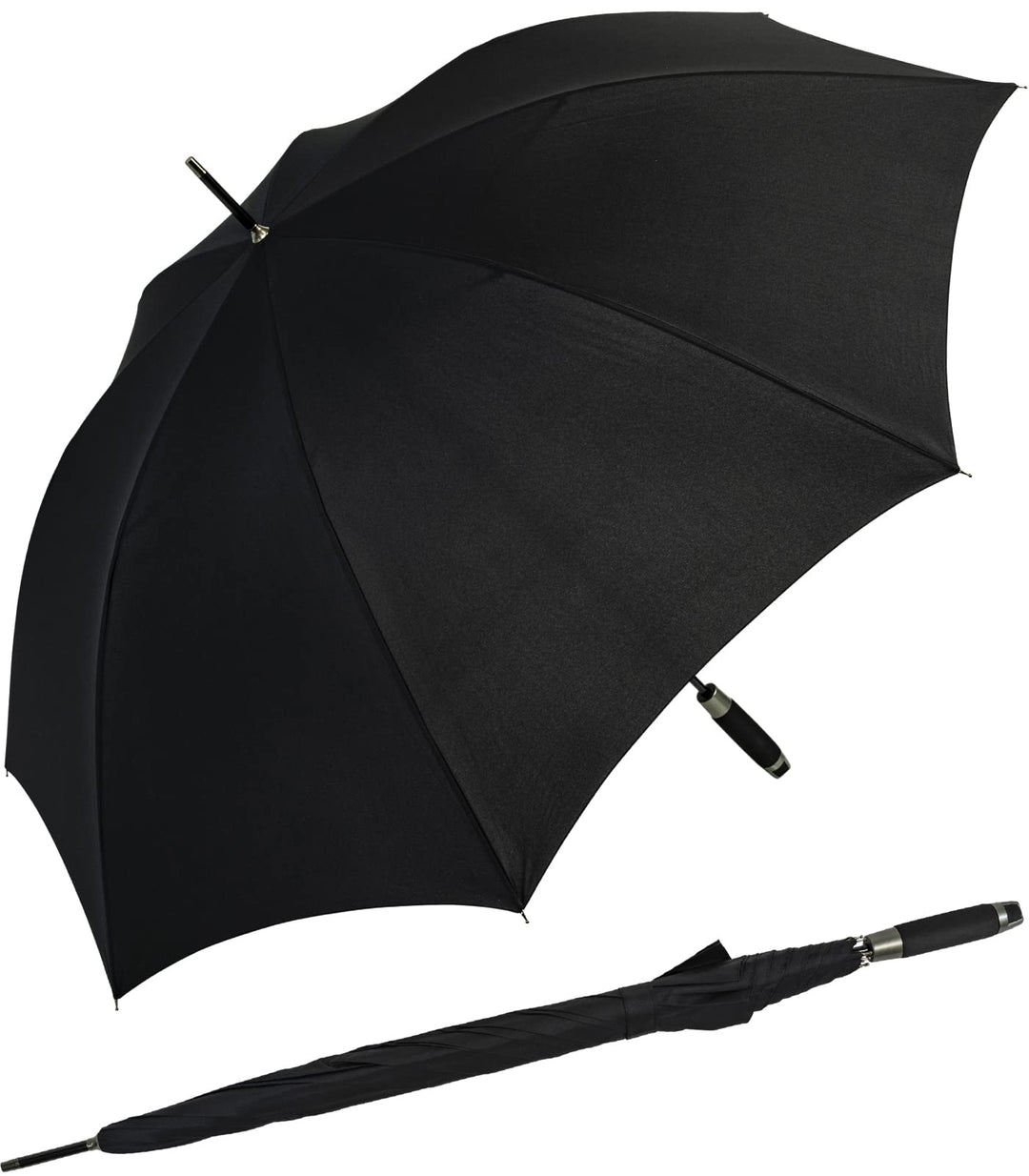Doppler XXL Golfschirm - Partnerschirm Fiberglas mit Stabgriff - schwarz, schwarz