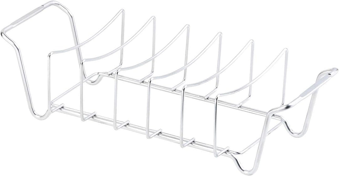 Rosenstein & Söhne Grill-Gestell-Halter: 2er-Set 2in1-Sparerib-Halter & Bratenkorb für Grill & Ofen,
