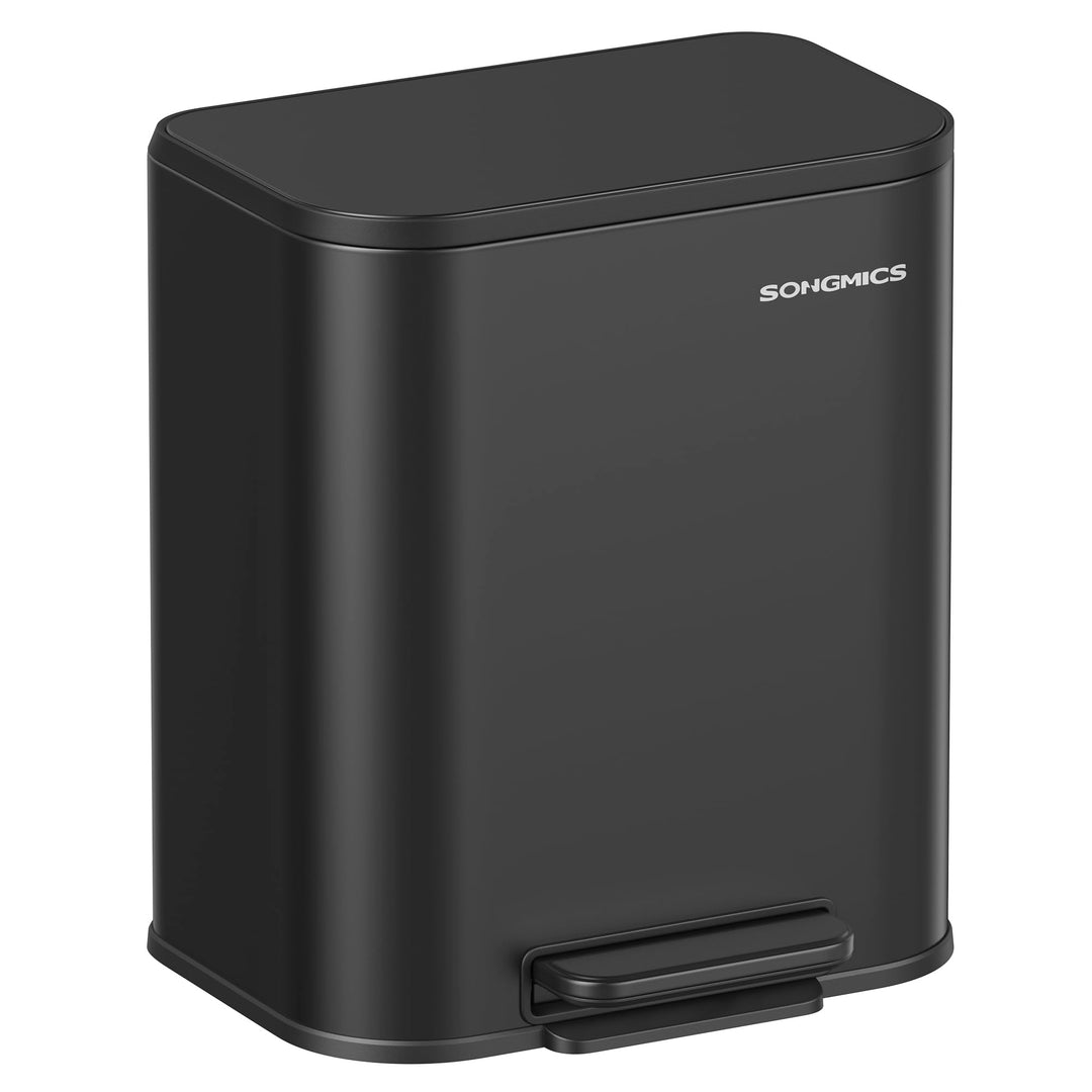 SONGMICS Mülleimer Küche, 20 Liter Abfalleimer mit Deckel, Tretmülleimer, Stahl, Softclose, Offenhal