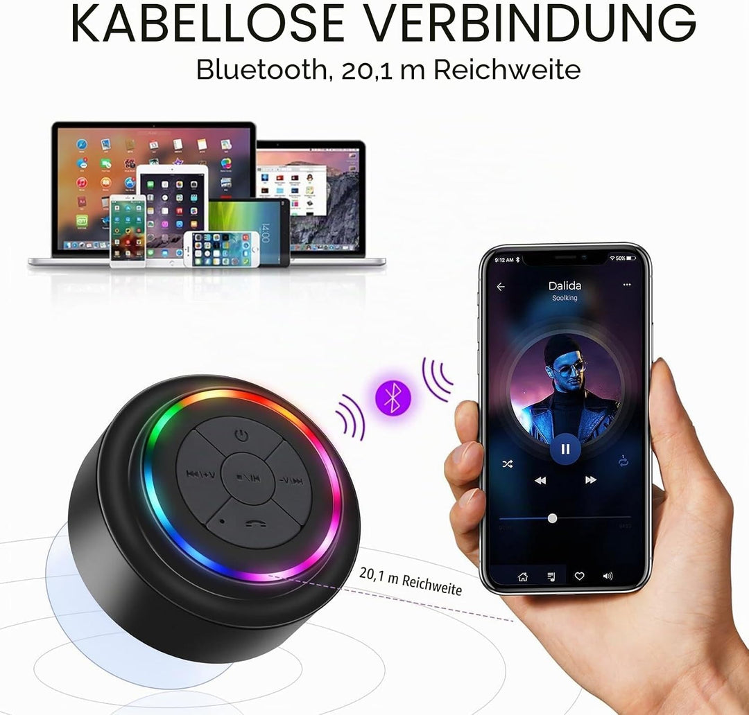 Bluetooth-Duschlautsprecher, Haissky Portable Bluetooth Lautsprecher tragbarer Waterproof Wireless S