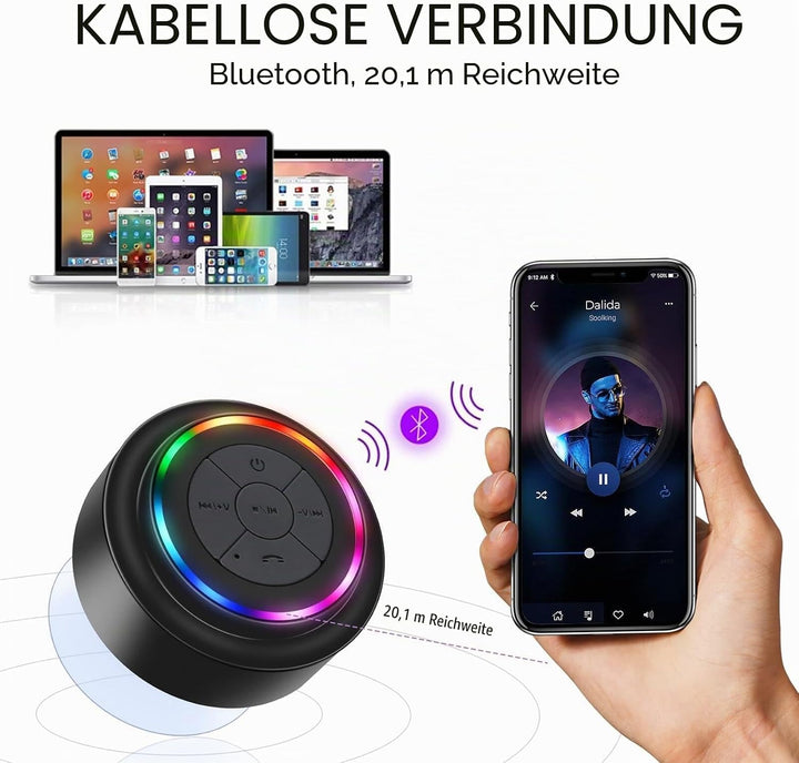 Bluetooth-Duschlautsprecher, Haissky Portable Bluetooth Lautsprecher tragbarer Waterproof Wireless S