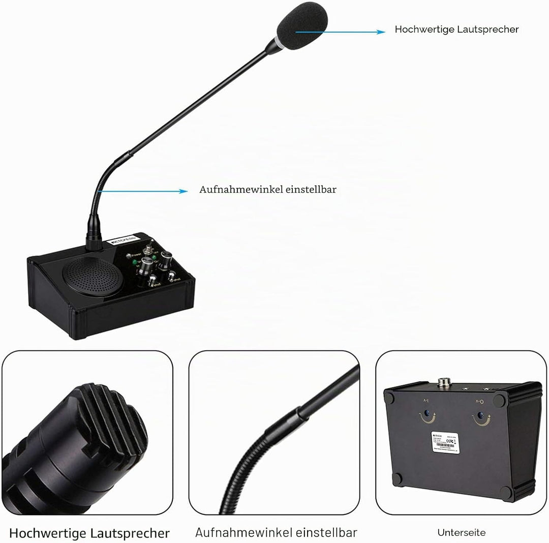 Retekess TW106 Fensterlautsprecher, Gegensprechanlage, Dual Way Bank Intercom System, 2-Wege-Fenster
