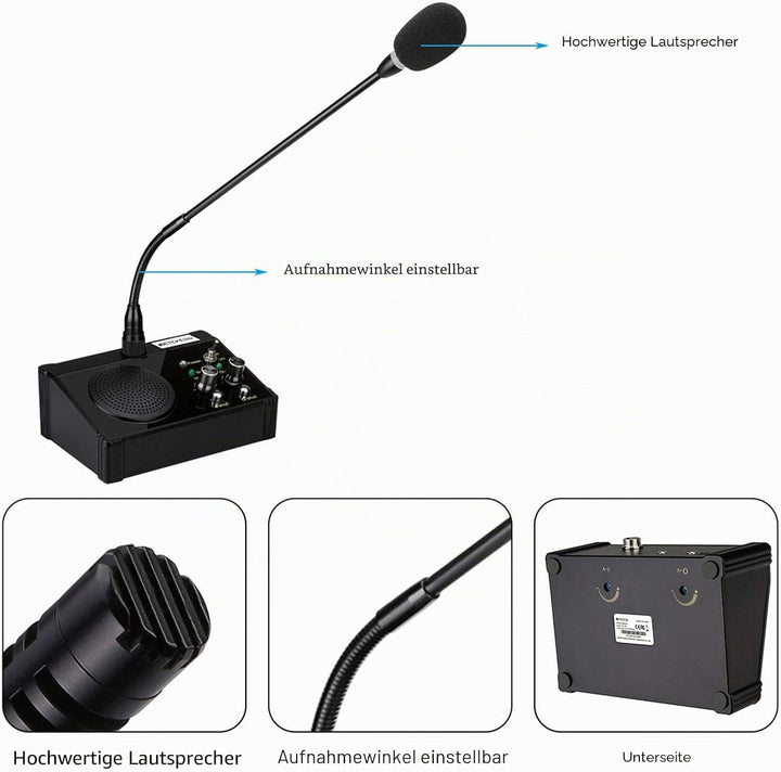 Retekess TW106 Fensterlautsprecher, Gegensprechanlage, Dual Way Bank Intercom System, 2-Wege-Fenster