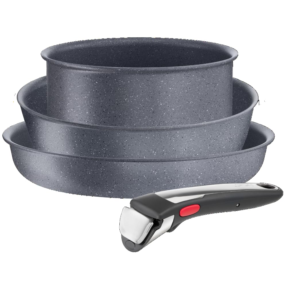 Tefal Ingenio Natural On Kochgeschirr, 4-teilig, stapelbar, Antihaftbeschichtung, Induktion, L766940